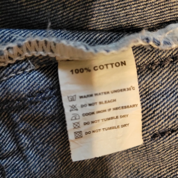 Elia cher women's size medium US 8 long sleeve button up blue denim jean jacket - Picture 9 of 14